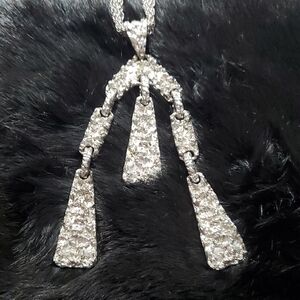 Vintage Silver Nugget Textured Necklace Multi Strand